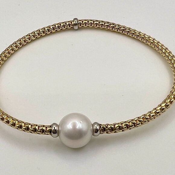 Phillip Gavriel 14K GOLD POPCORN STRETCH PEARL BRACELET - Picture 6 of 9